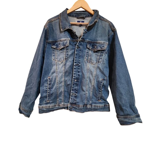 Denim Jean Jacket By George Mens Size L - Picture 1 of 3